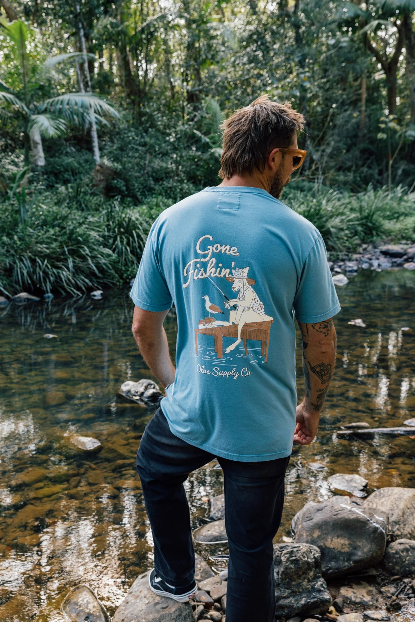 Gone Fishing Tee - Blue