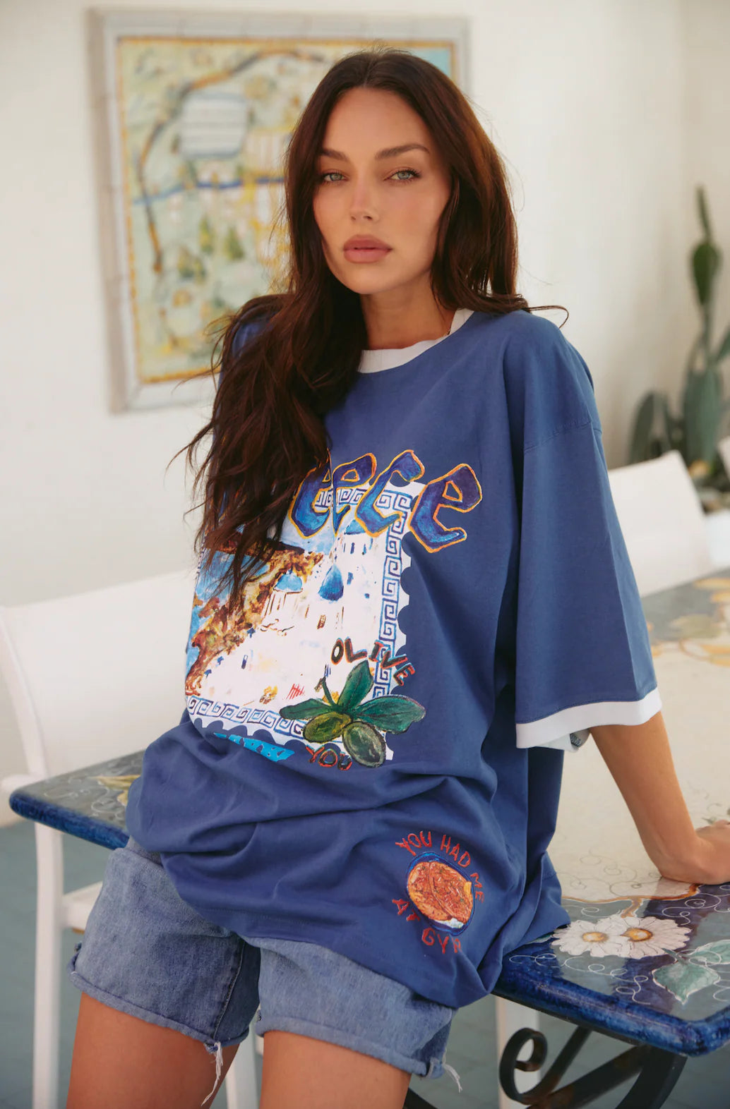The Greece Love Notes Tee - Blue