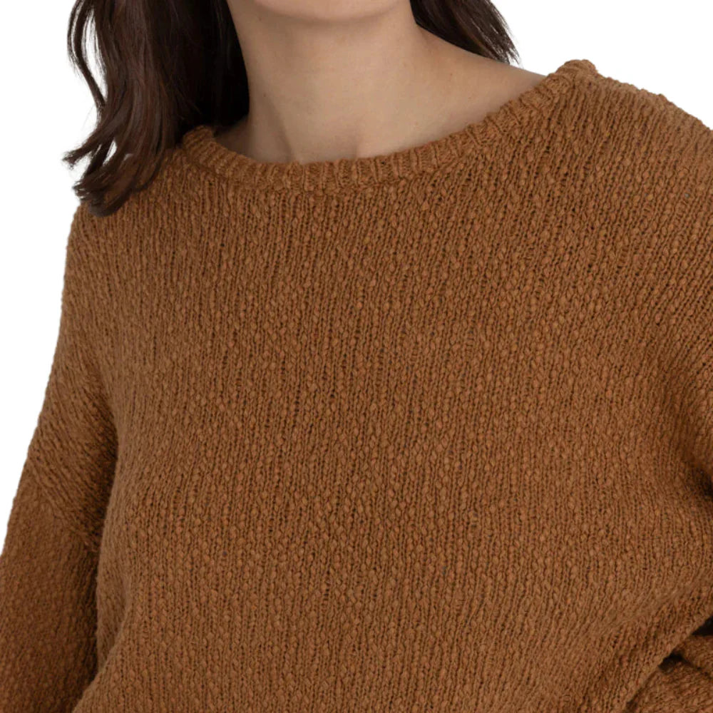 Hailey Boucle Knit Jumper - Coffee