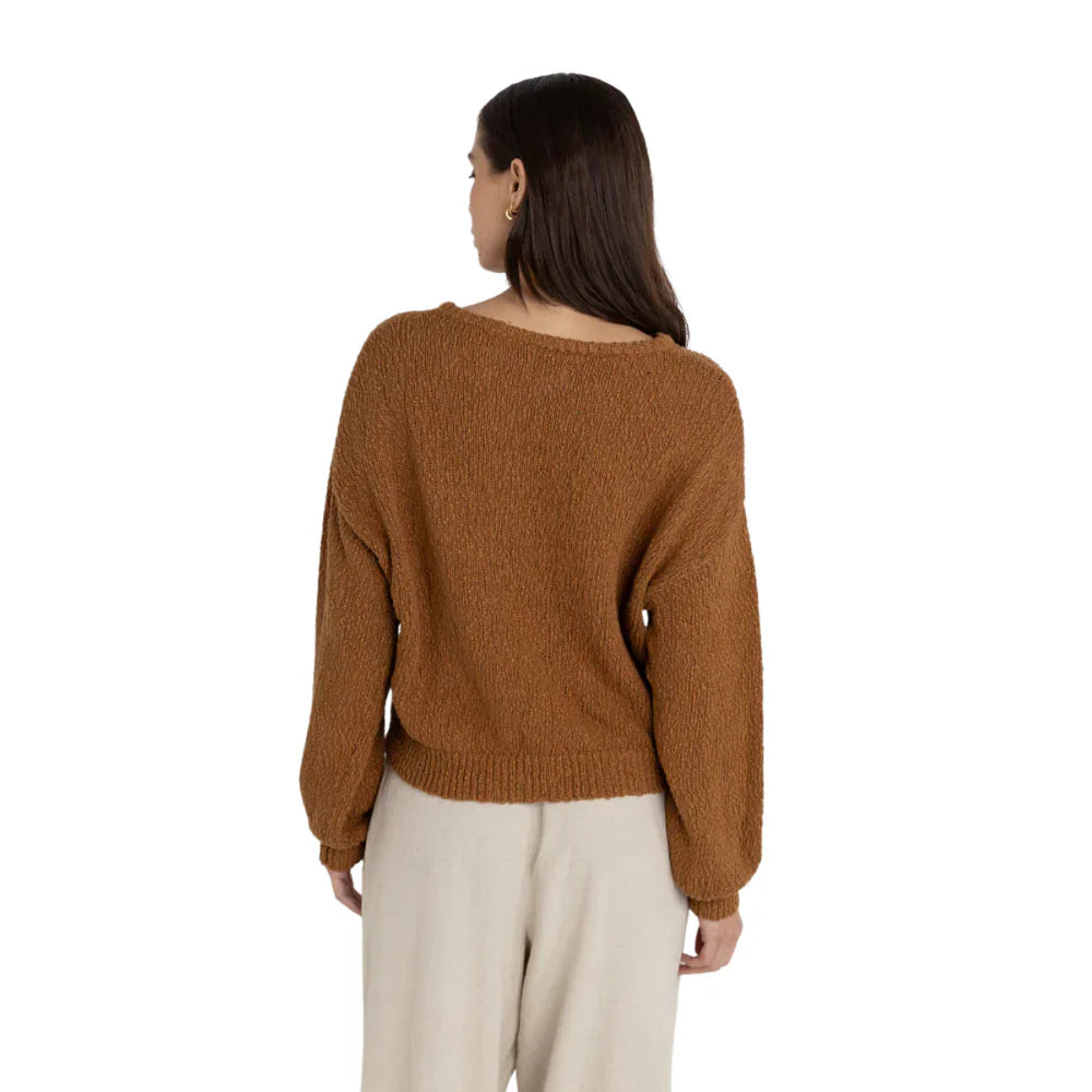 Hailey Boucle Knit Jumper - Coffee