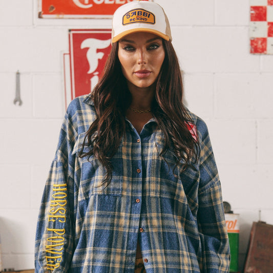 The Horses Power Flannel Shirt - Blue