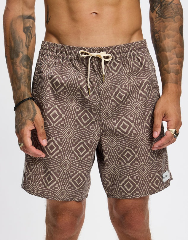 Mosaic Heritage Beach Short - Latte