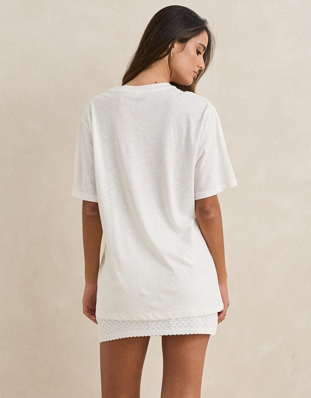 Wildflower Oversized T-Shirt - Vintage White
