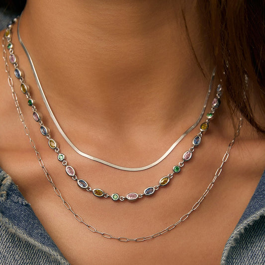 Isadora Silver Necklace - Multi