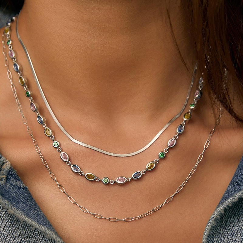 Isadora Silver Necklace - Multi