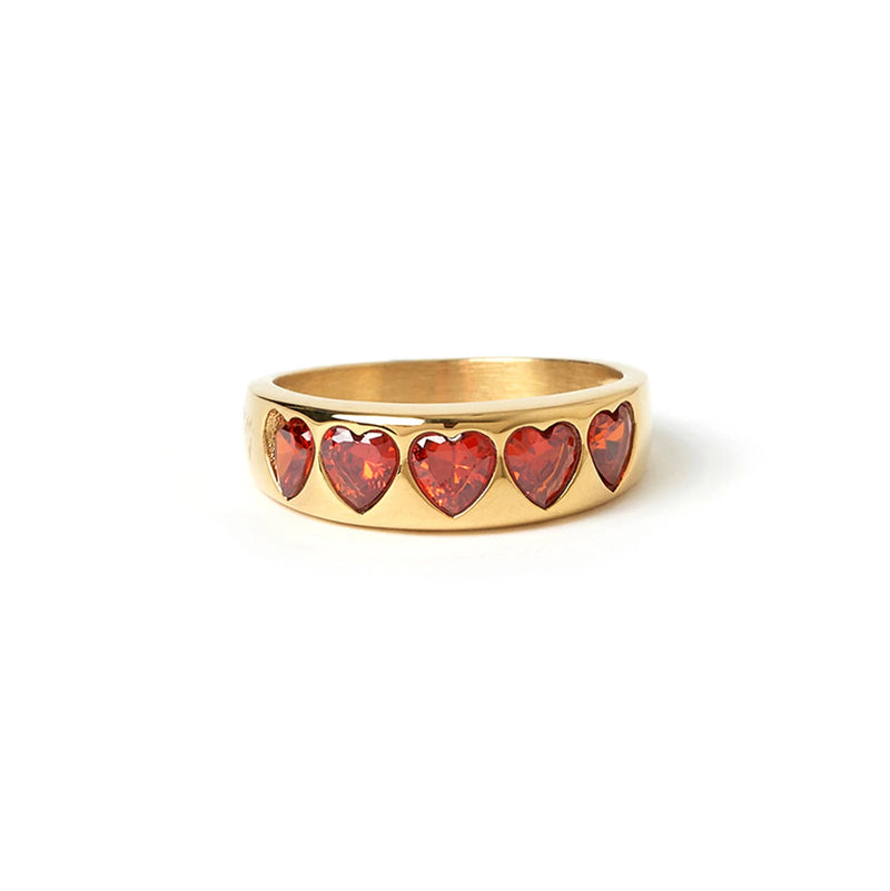 J'adore Gold Ring - Red