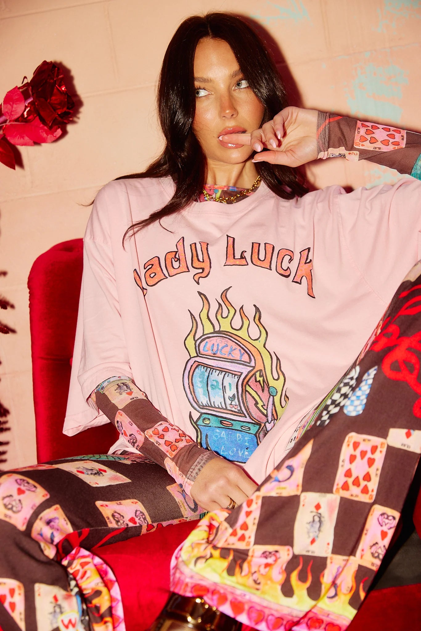 The Lady Luck Tee - Pink