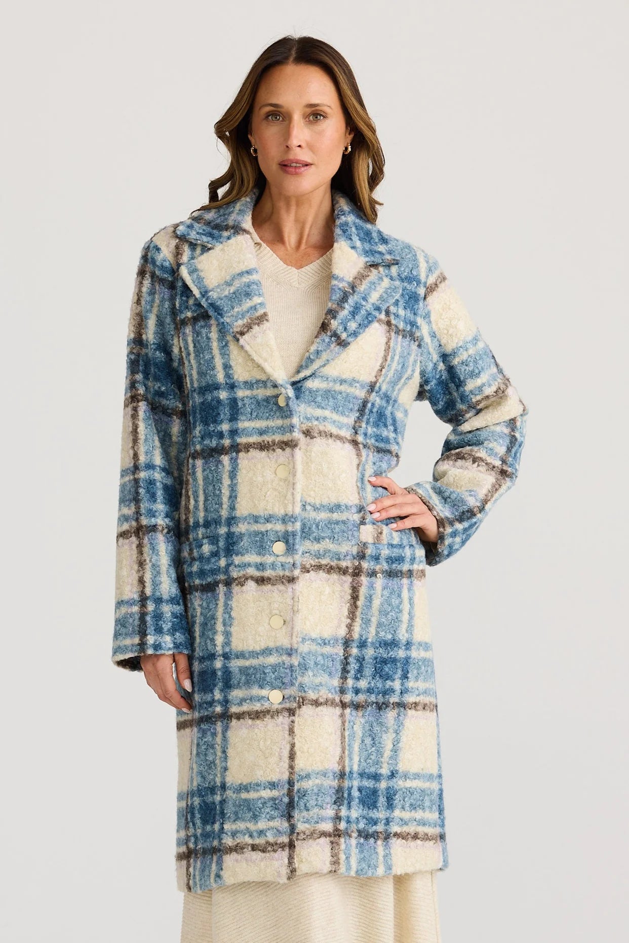 Lana Coat - Blue Check