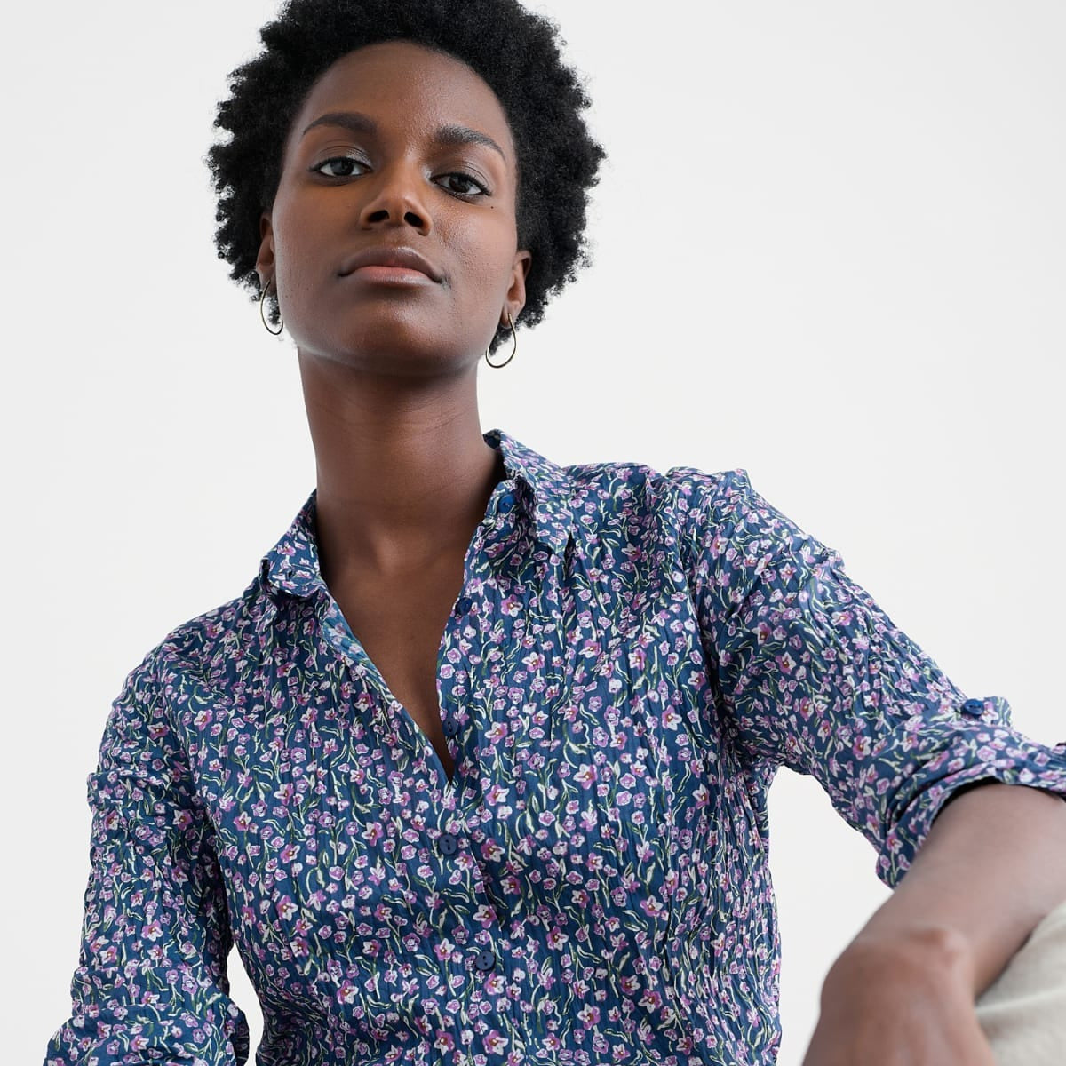 Larissa Shirt - Flax Flower Bright Orchid