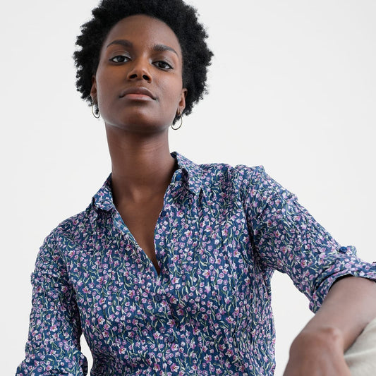 Larissa Shirt - Flax Flower Bright Orchid