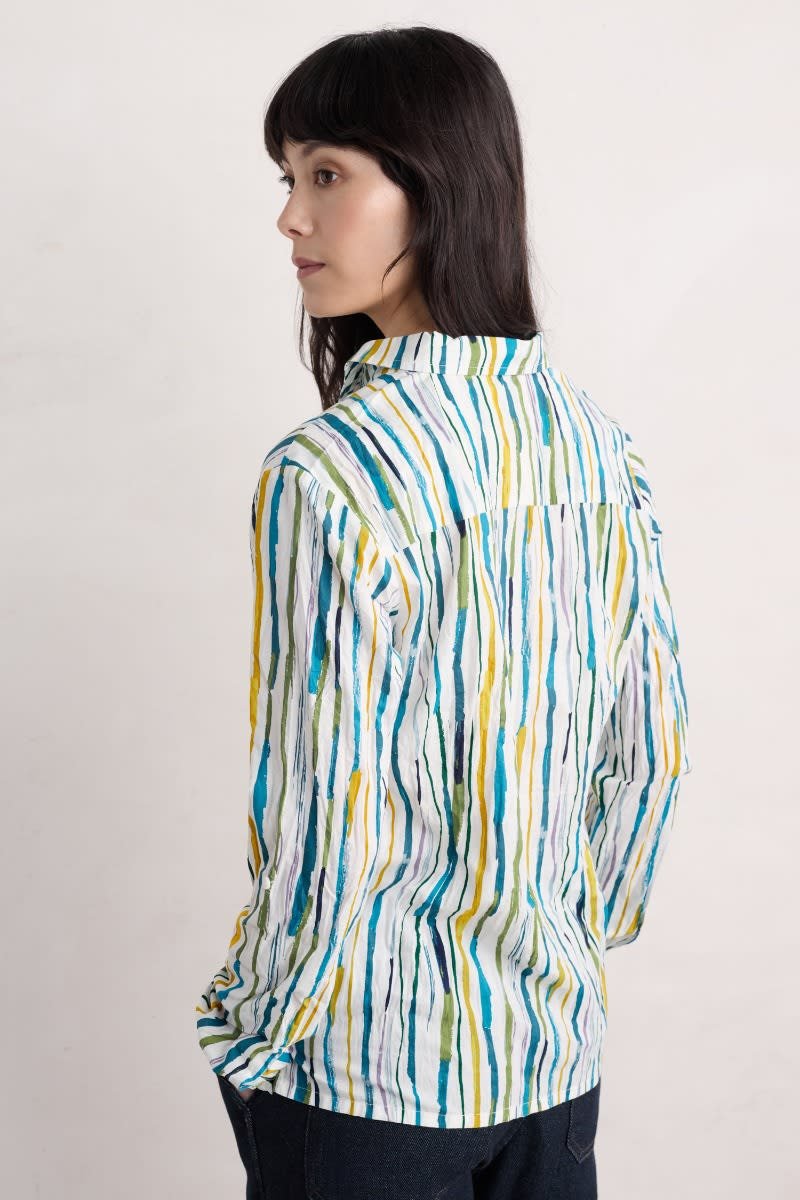 Larissa Shirt - Painterly Stripe Chalk
