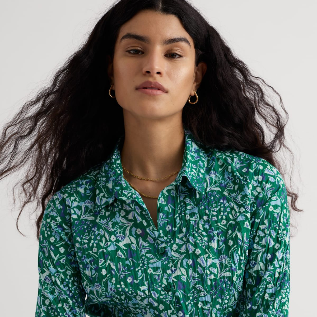 Larissa Shirt - Woodland Floral Dark Stem