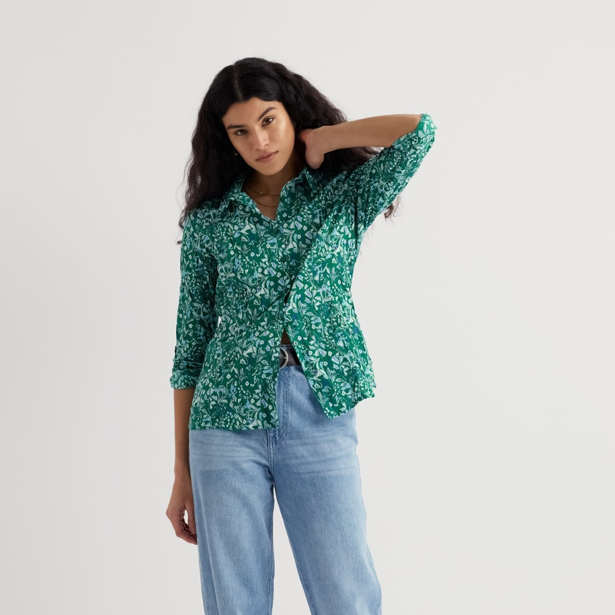 Larissa Shirt - Woodland Floral Dark Stem