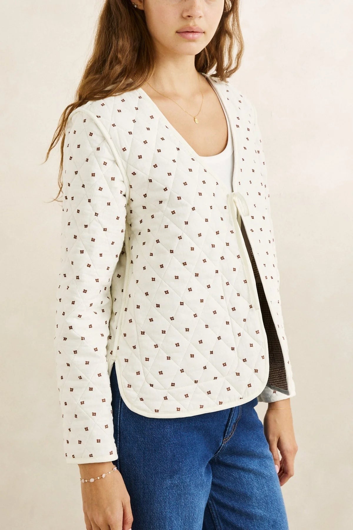 London Check Reversible Quilted Jacket - Chocolate