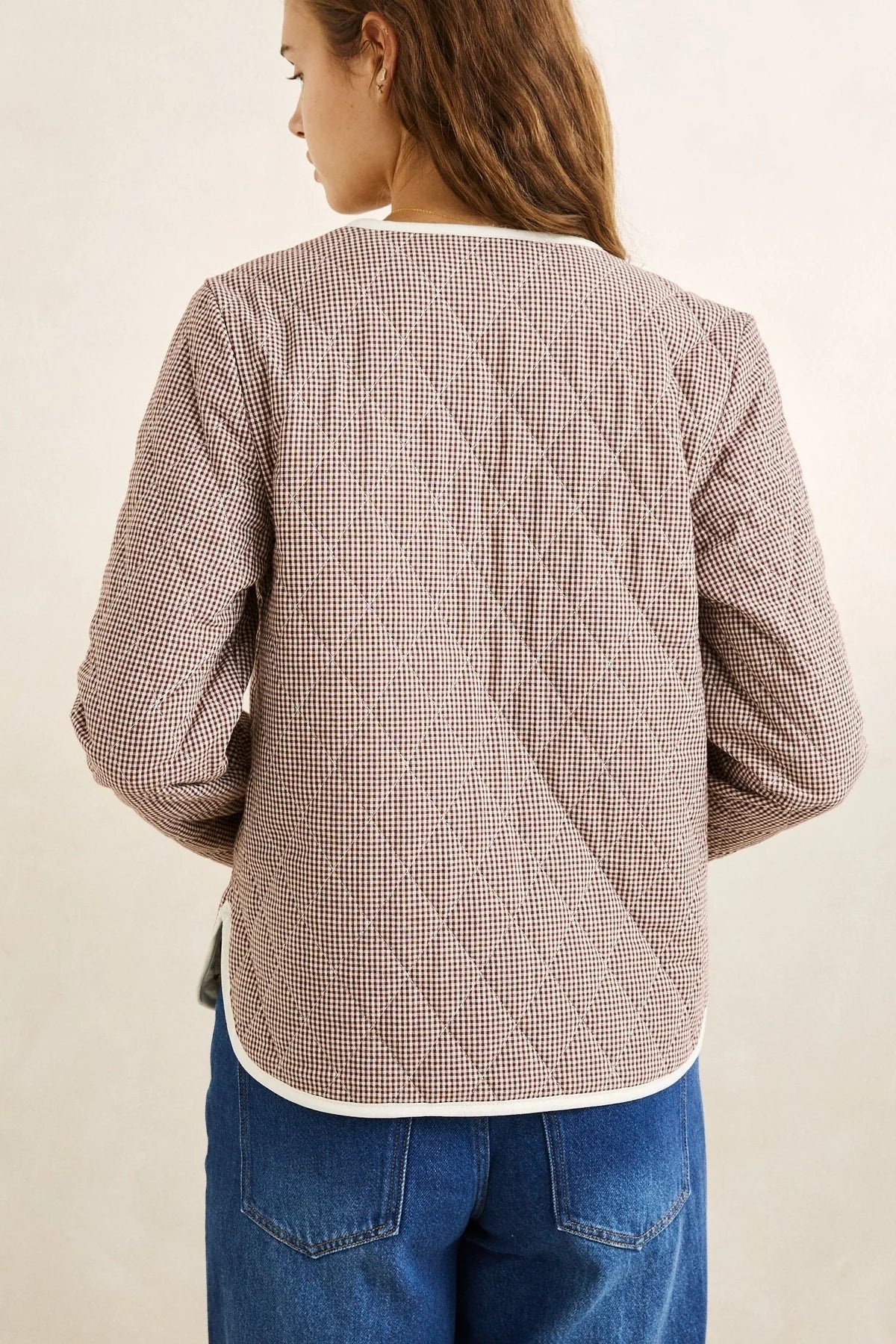 London Check Reversible Quilted Jacket - Chocolate