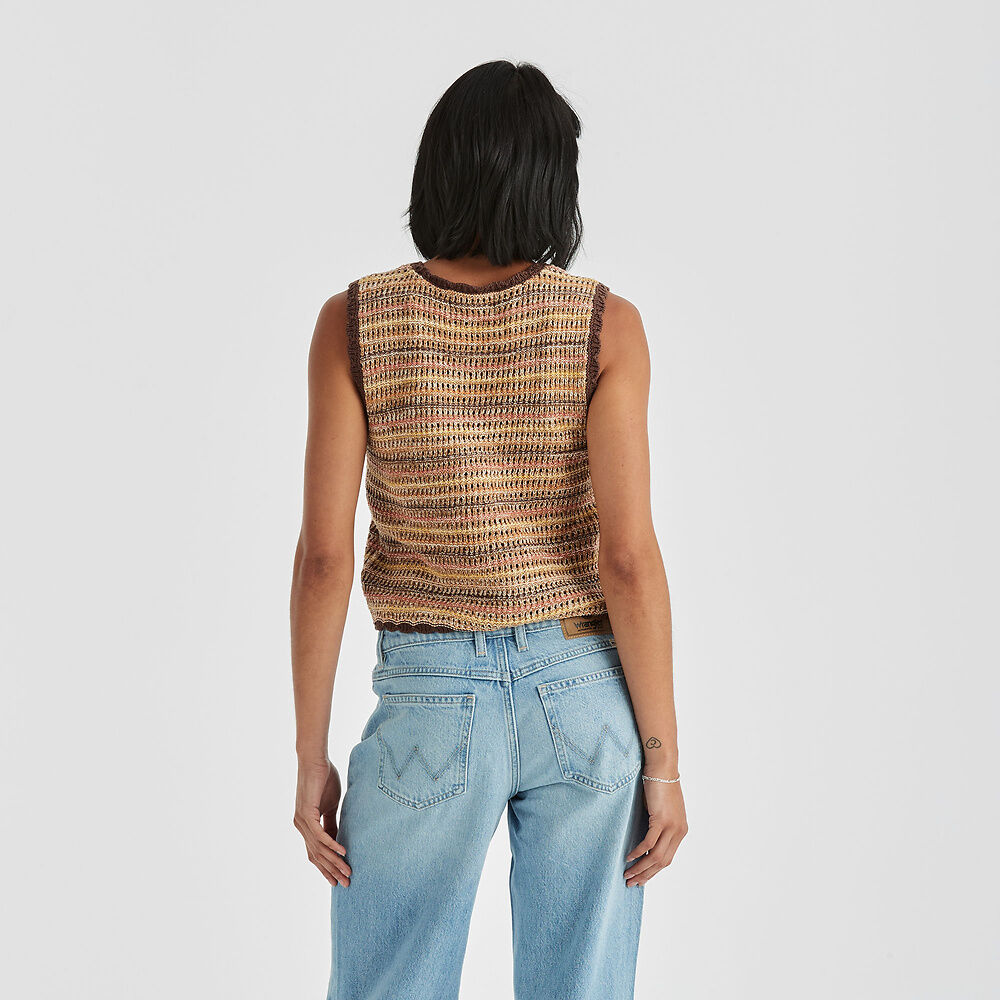 Luna Knit Vest - Sunburnt Stripe