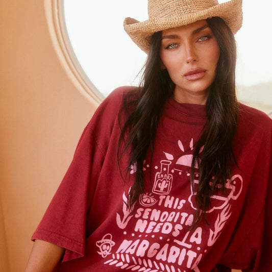 The Margie Oversized Tee - Maroon