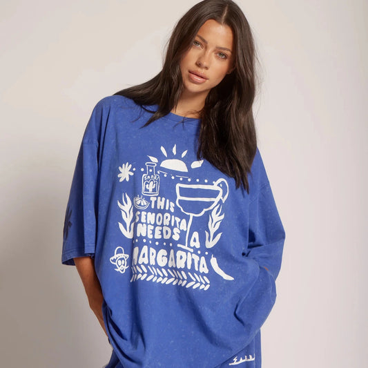 The Margie Oversized Tee - Royal Blue