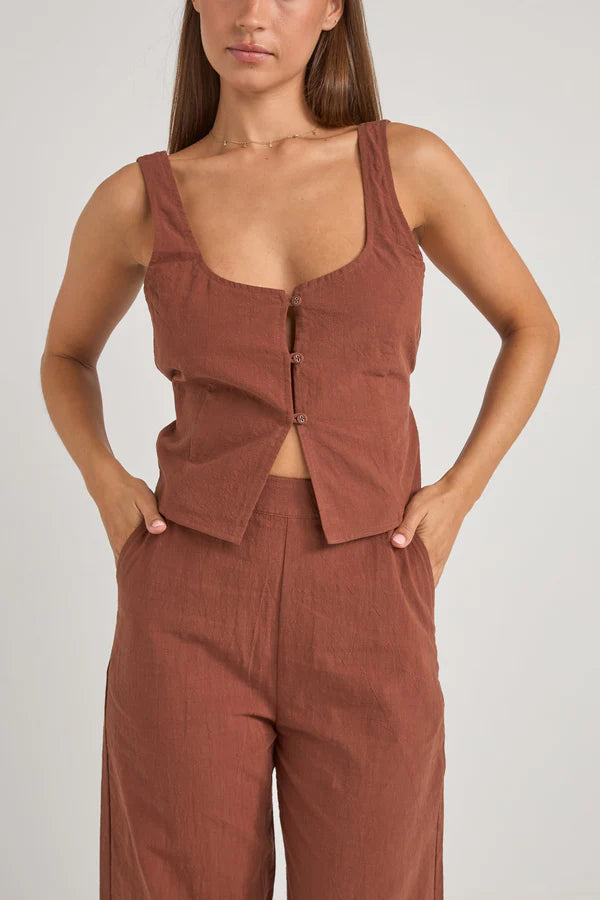 Maya Top - Coffee