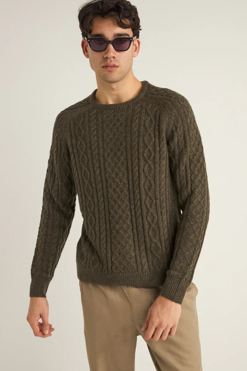 Mohair Fishermans Knit - Fatigue