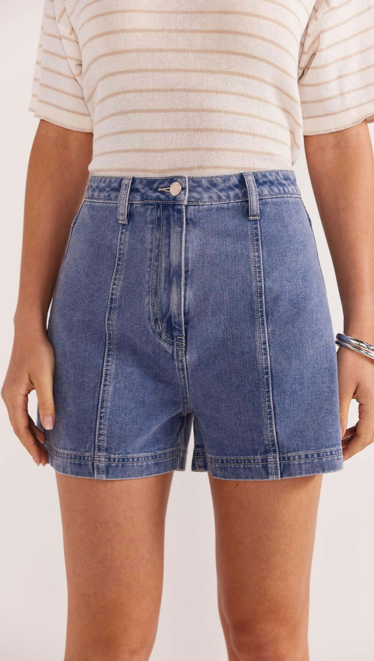 Nina Denim Shorts - Vintage Blue