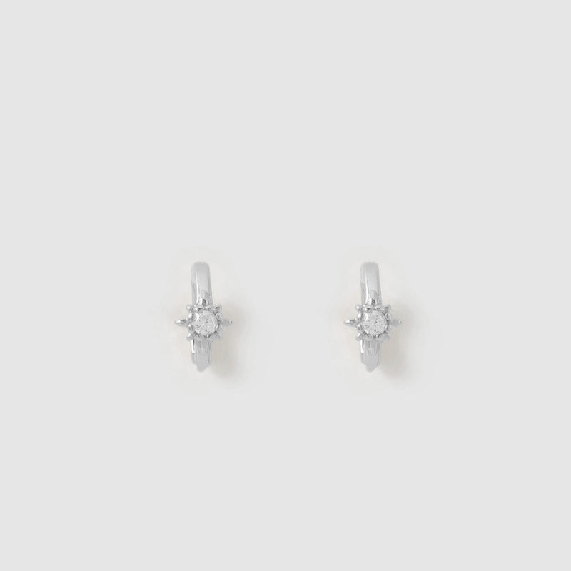 Nova Silver Huggie Earrings