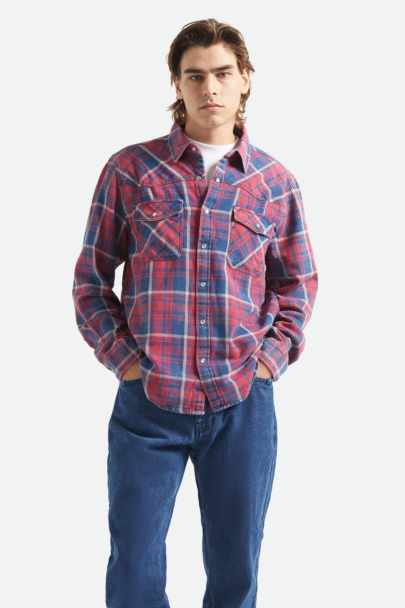 Waylon LW Overshirt - Denim Plaid