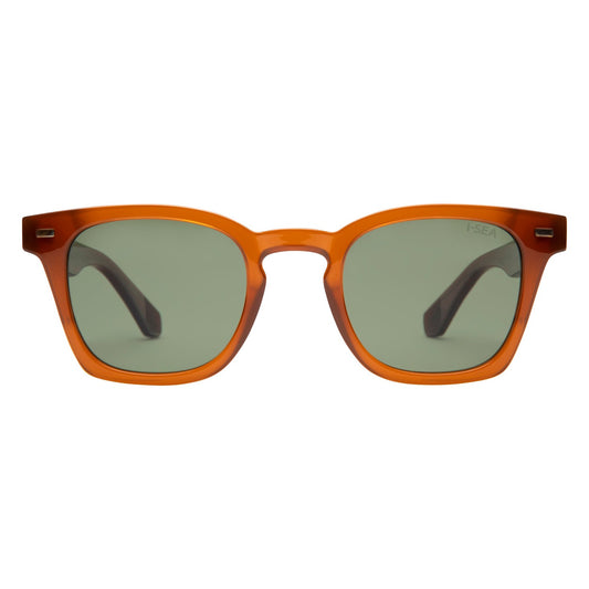I-SEA Palmer sunglasses, orange frame with green polarised lens