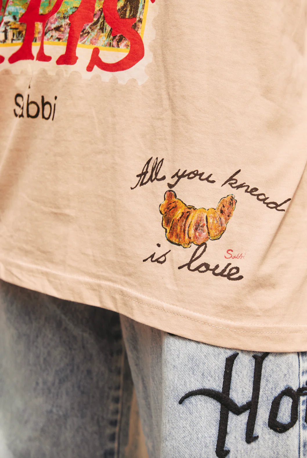 The Paris Love Notes Tee - Cream