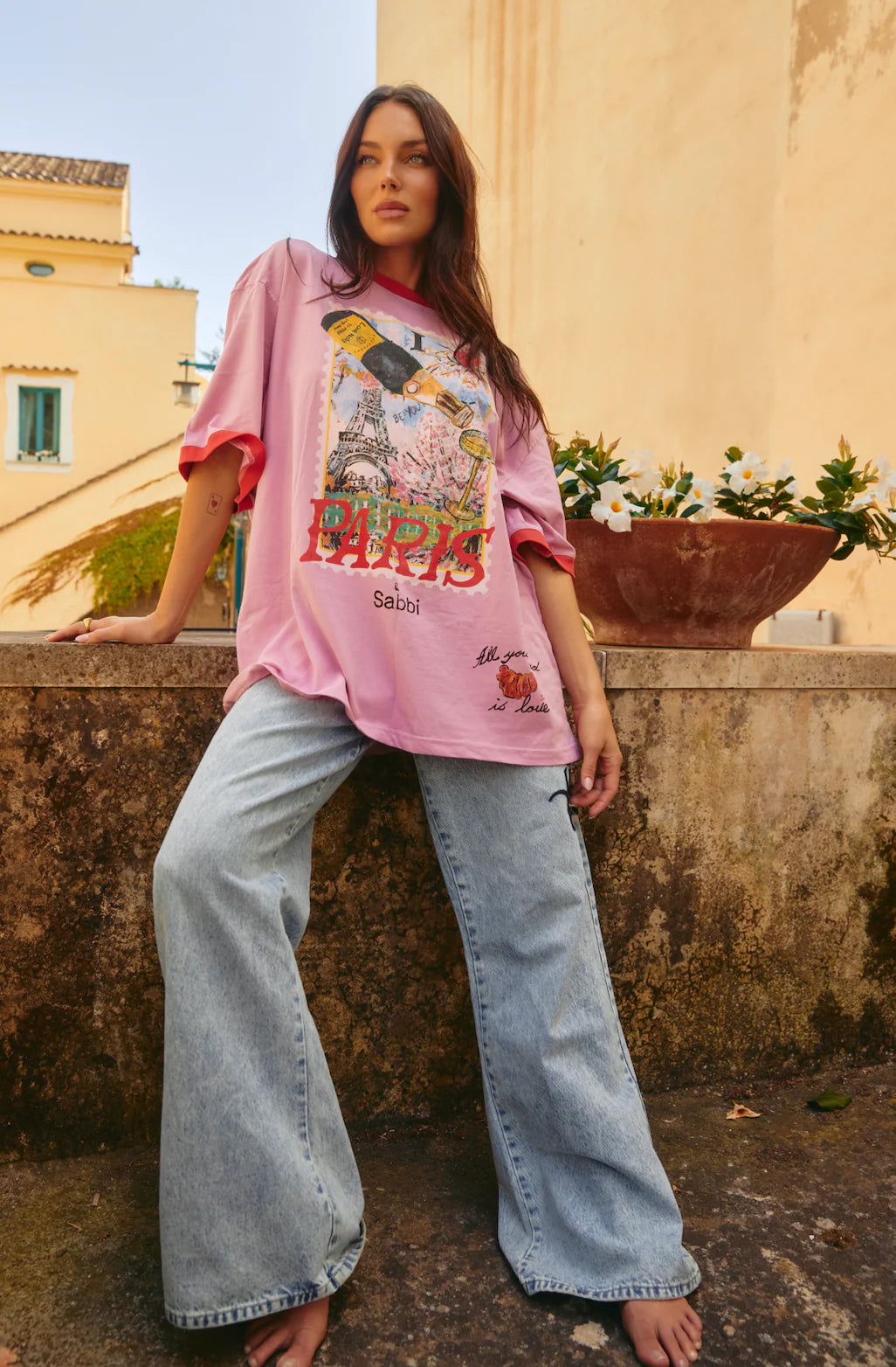 The Paris Love Notes Tee - Pink