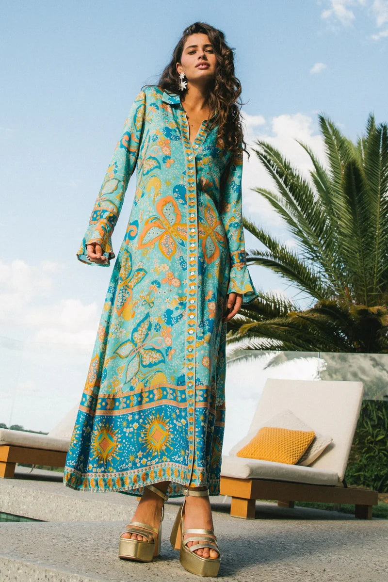 Pearl Midi Dress - Aquamarine