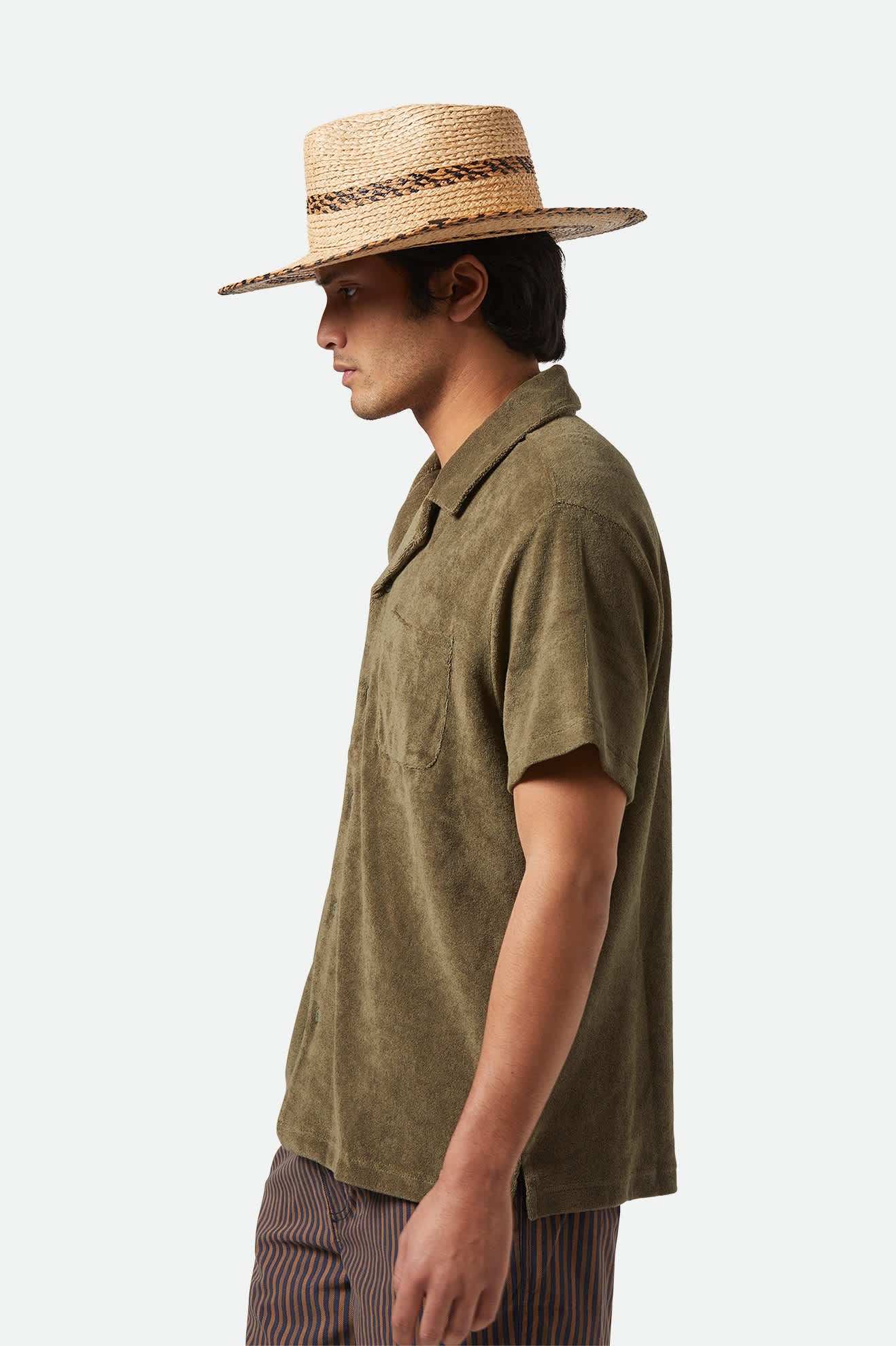 Cohen Cowboy Straw Hat - Tan / Black