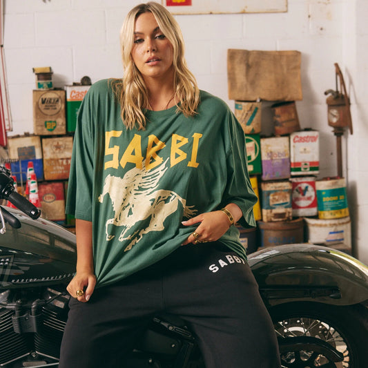 The Oversized Rhinestone Tee - Green