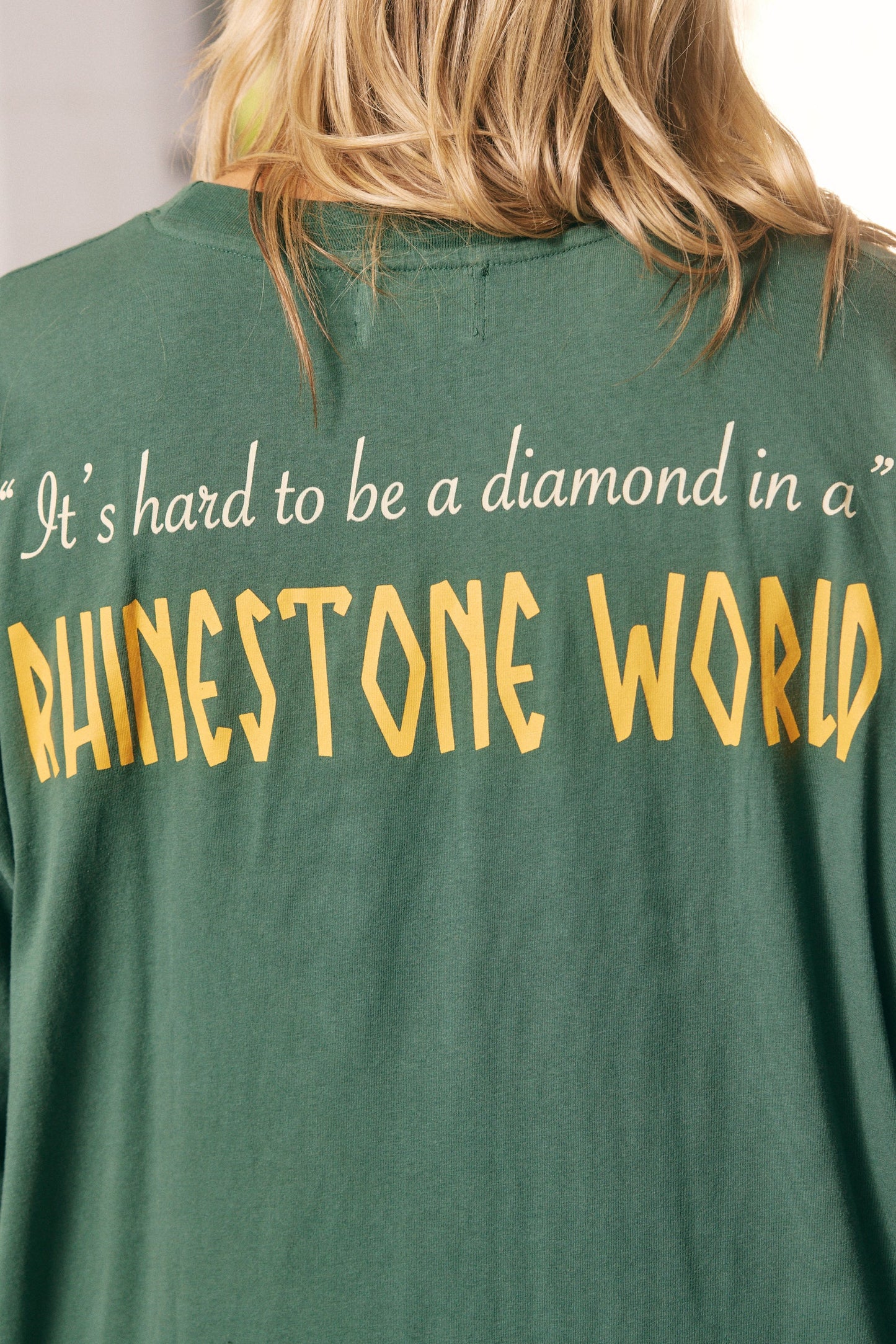 The Oversized Rhinestone Tee - Green