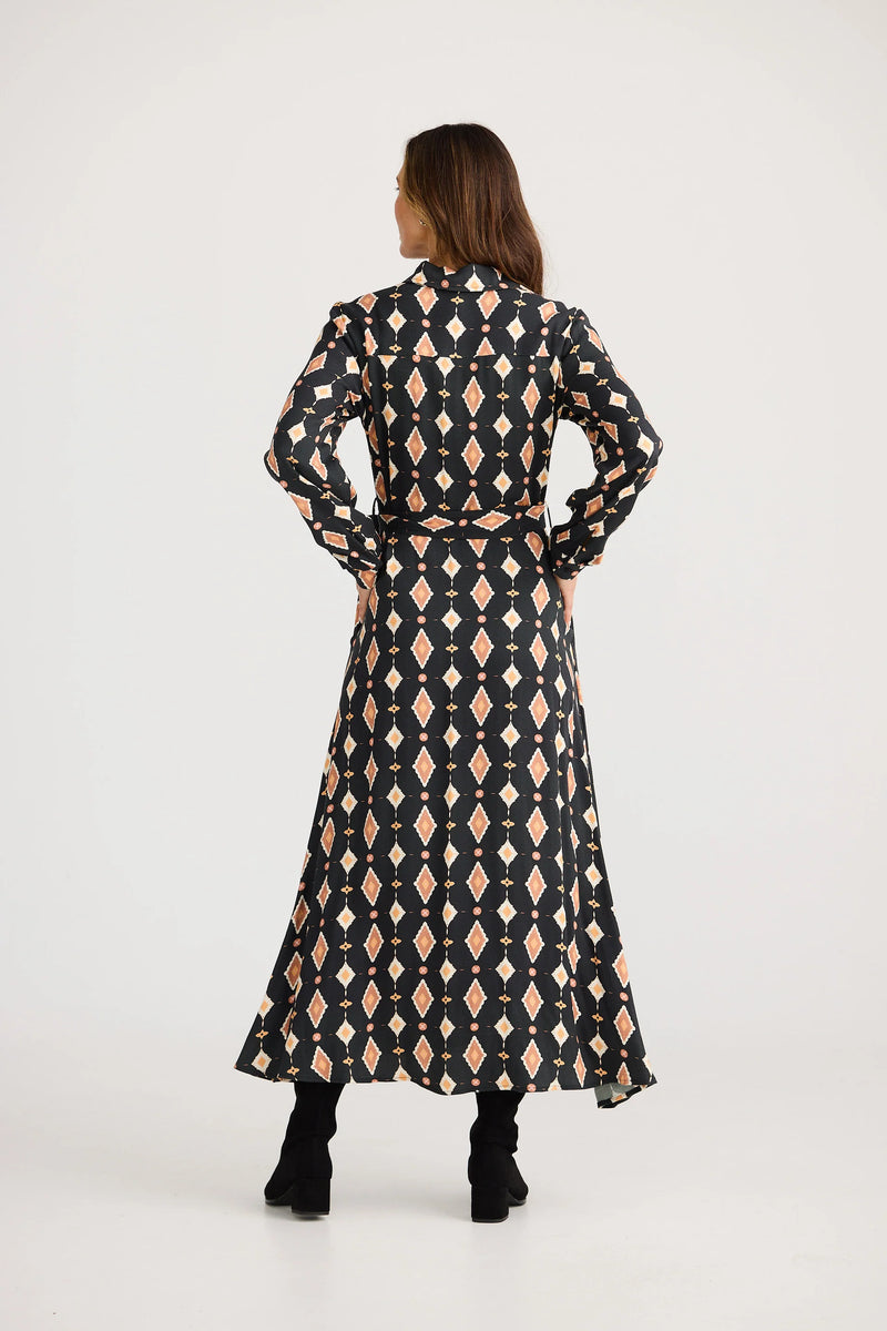 Rossellini Long Sleeve Dress - Casablanca Tile