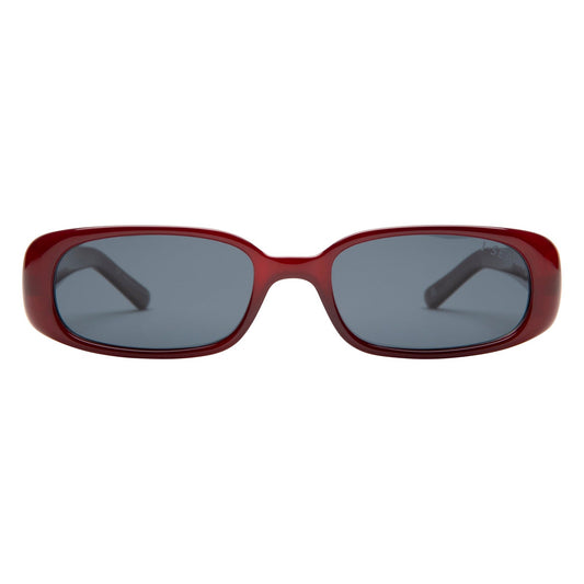 I-SEA Savoy sunglasses, oxblood frame with smoke polarised lens