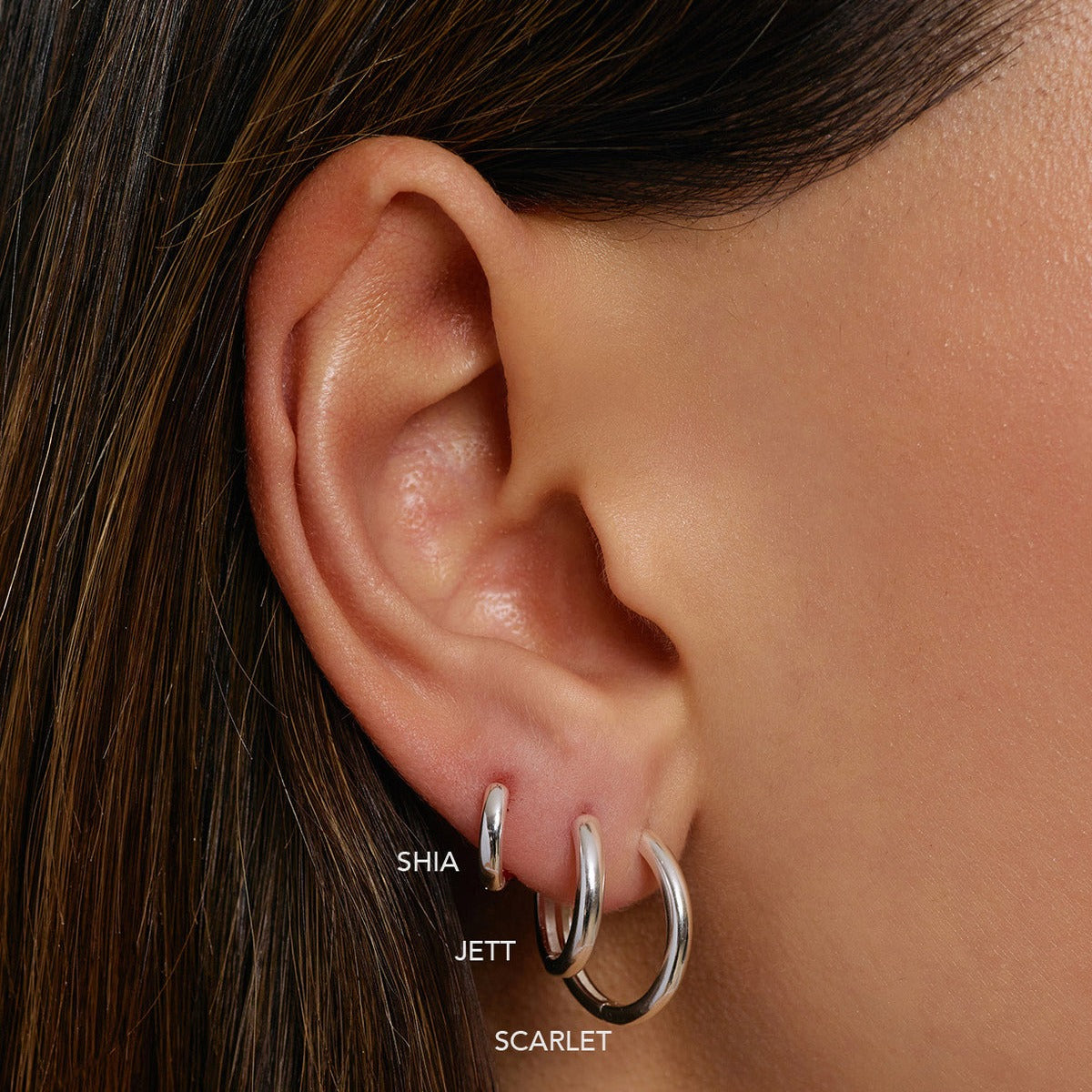 Scarlet Silver Hoop Earrings