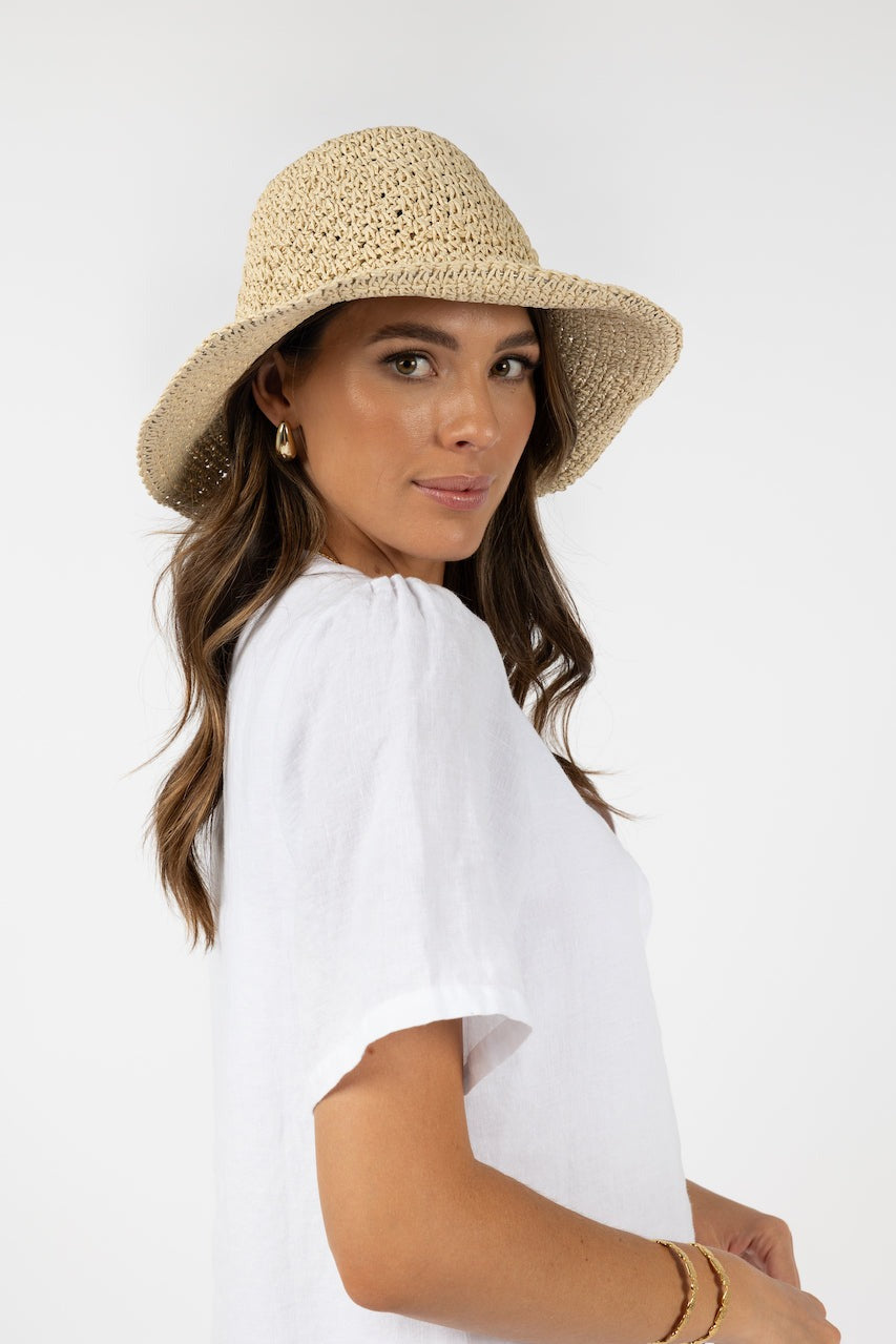 Humidity Lifestyle Seaside Bucket Hat - Natural