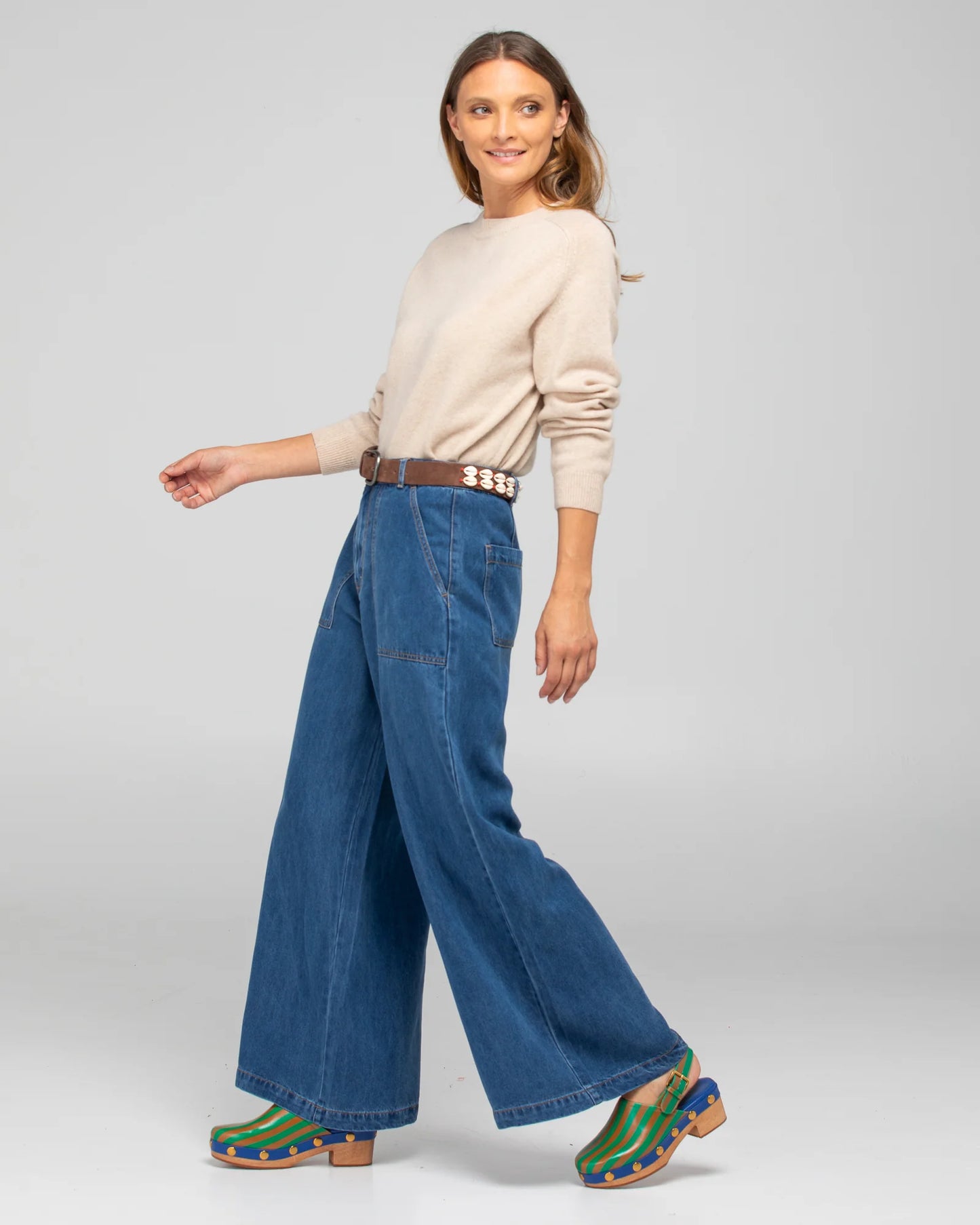 Shell belt - Shell / Suede