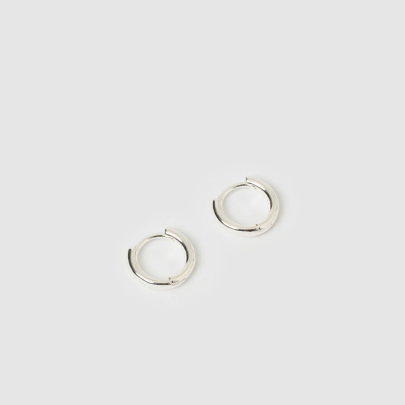 Shia Silver Hoop Huggie Earrings