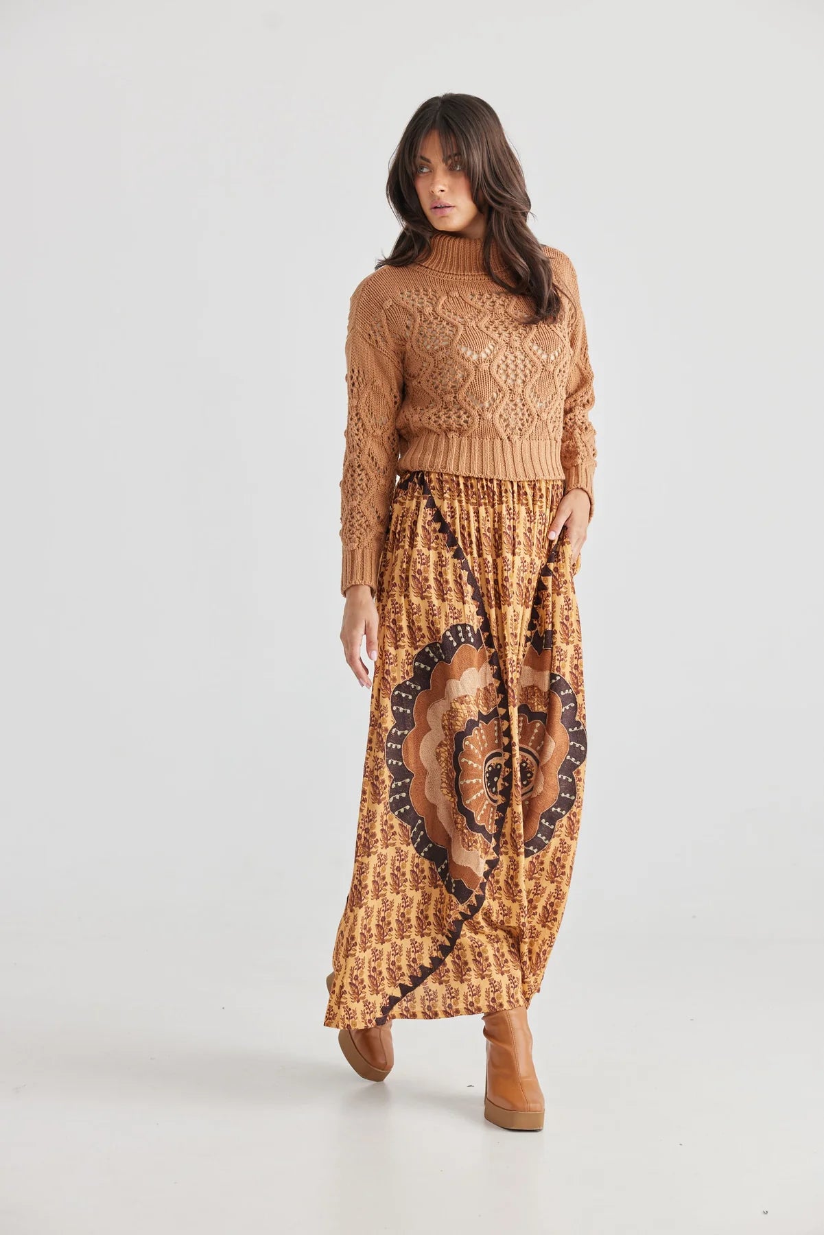 Sitara Skirt - Golden Flower