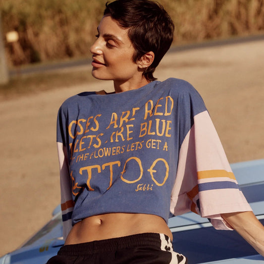 The Tattoo + Roses Tee - Blue