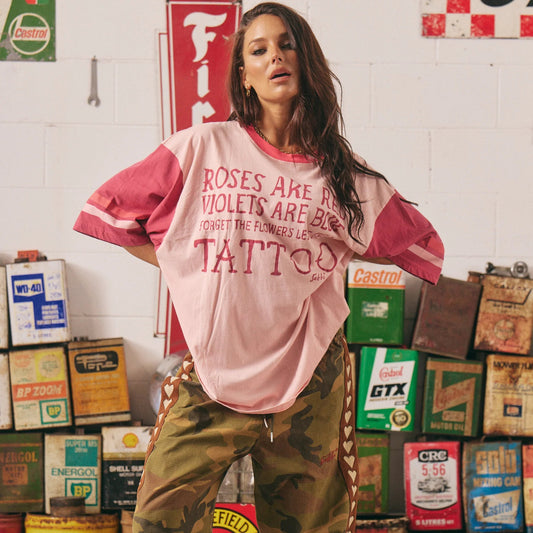 The Tattoo + Roses Tee - Pink