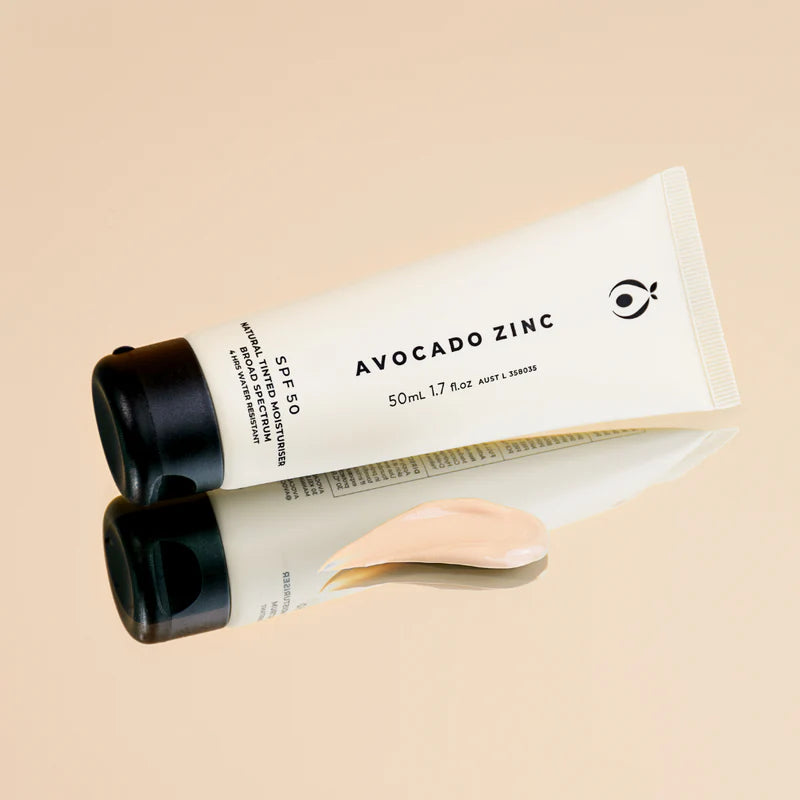 Avocado Zinc Natural Tinted Moisturiser SPF 50 - Light