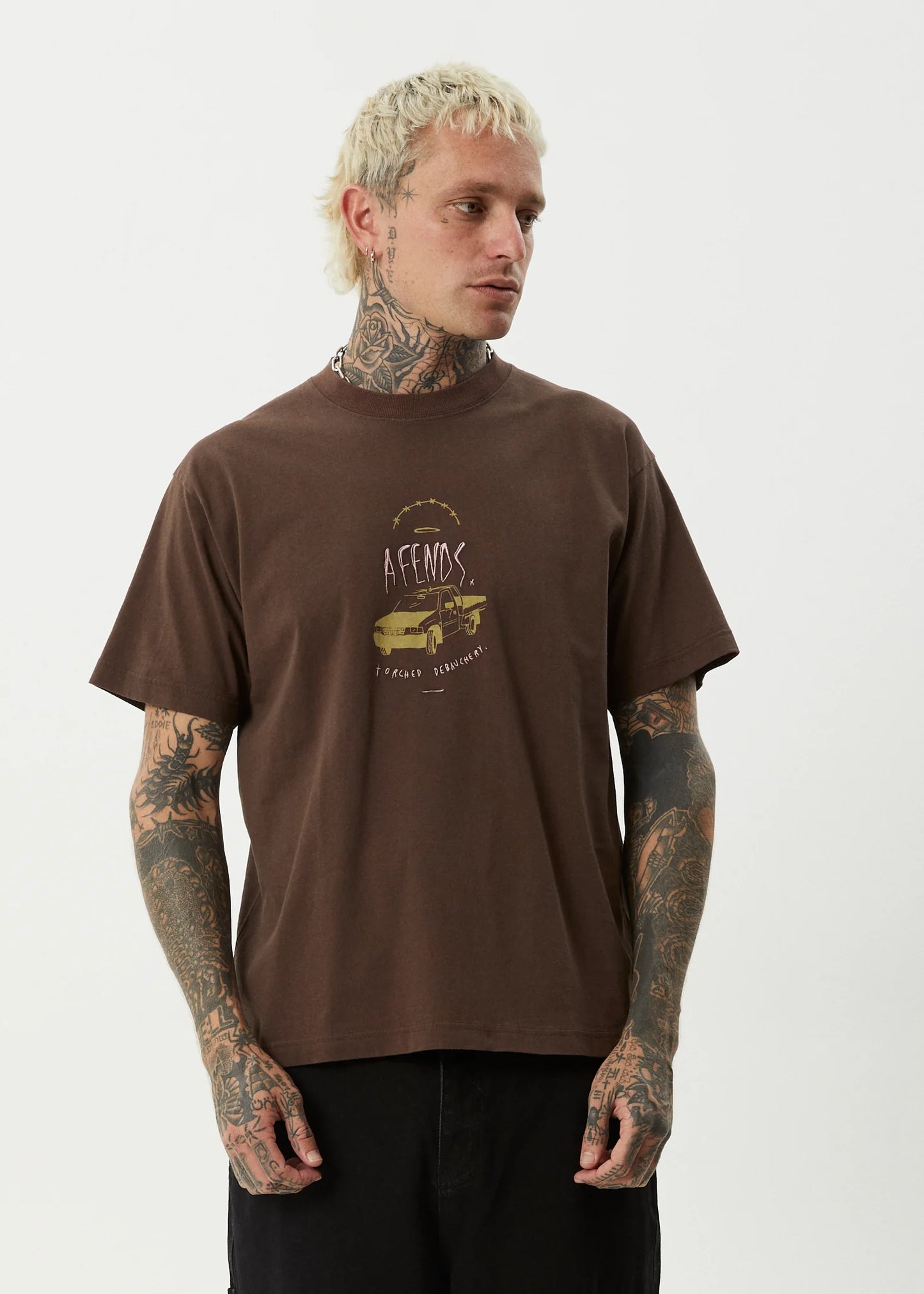 Trayback Boxy Tee - Coffee