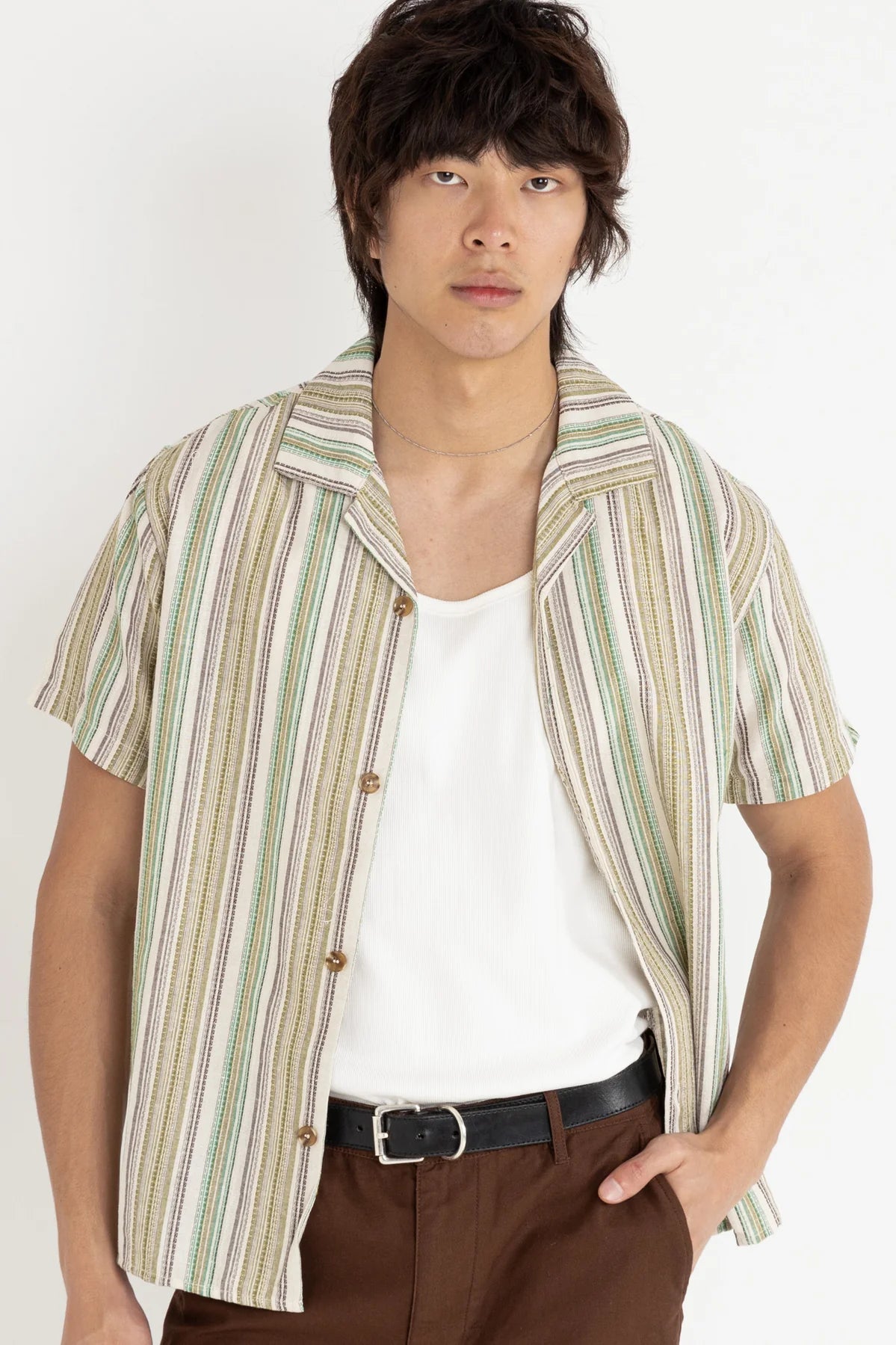 Vacation Stripe SS Shirt - Natural