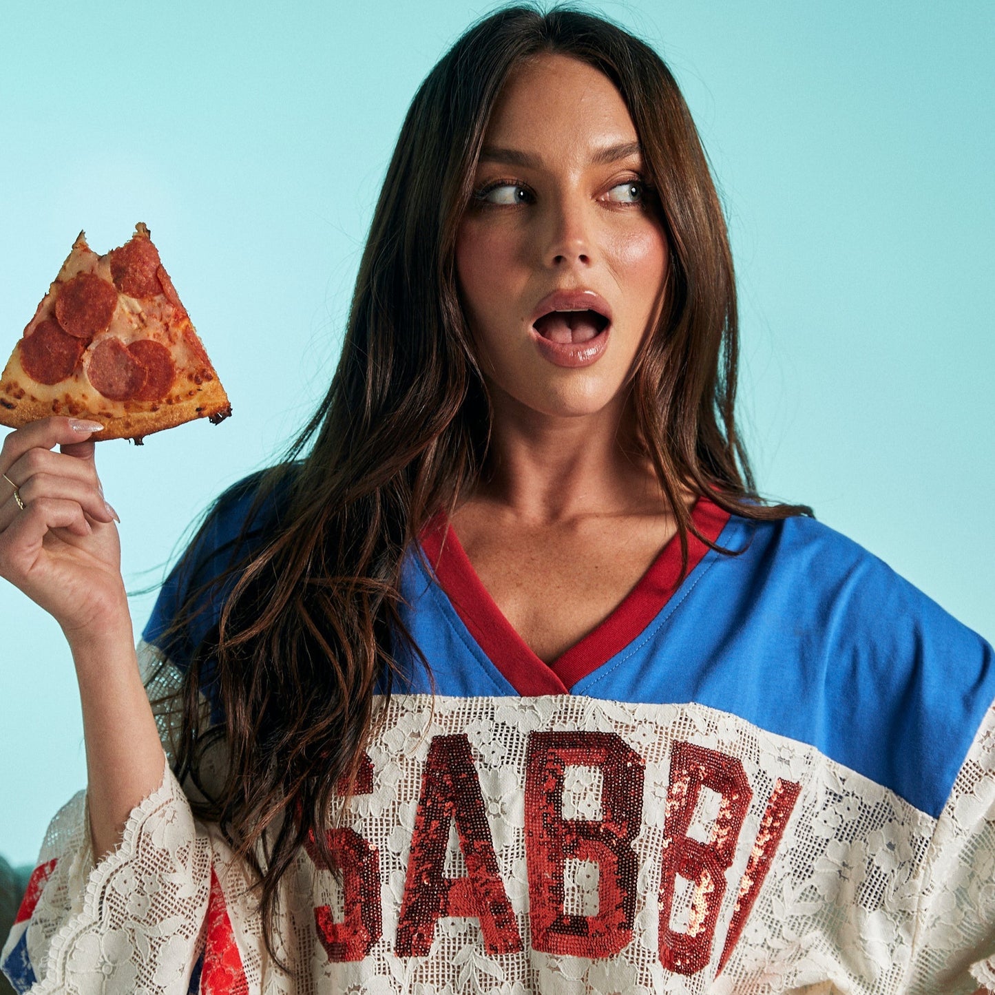 The Lace Varsity Jersey - Blue / White