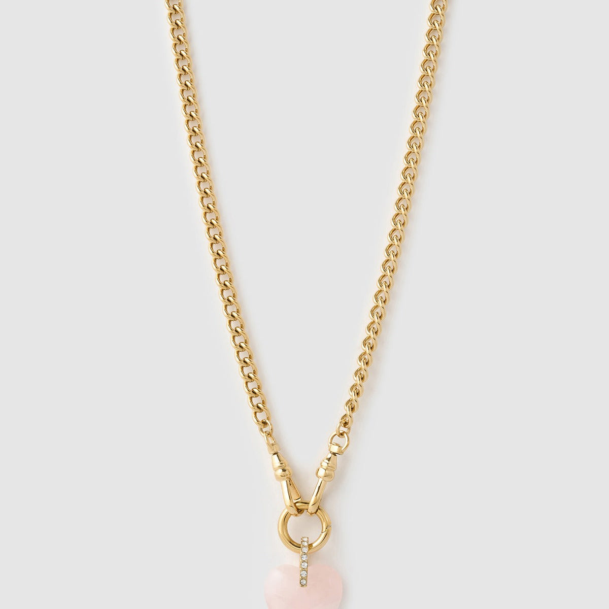 Violet Heart Necklace - Rose Quartz