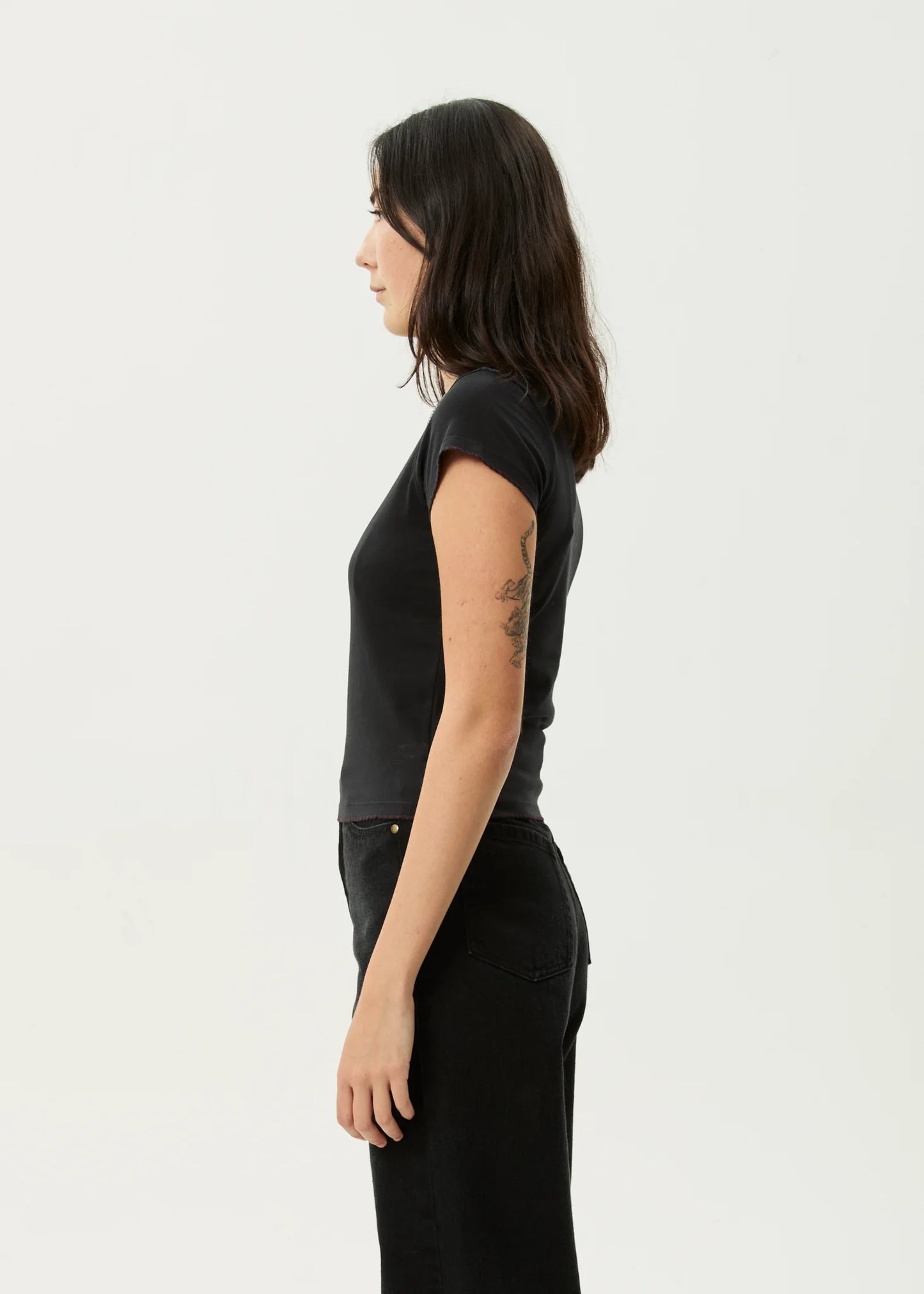 Walking Recycled Baby Tee - Stone Black