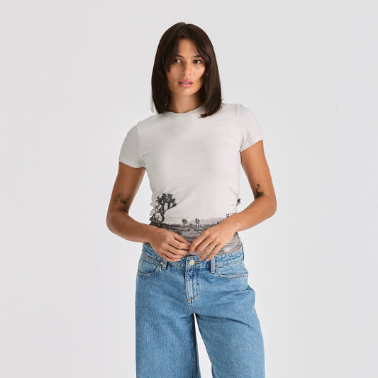 Wild Lullaby Stable Rib Tee - White / Black